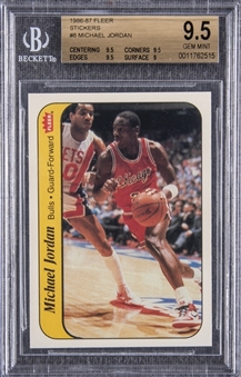 1986/87 Fleer Stickers #8 Michael Jordan Rookie Card – BGS GEM MINT 9.5